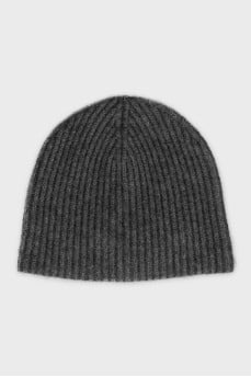 Gray cashmere hat