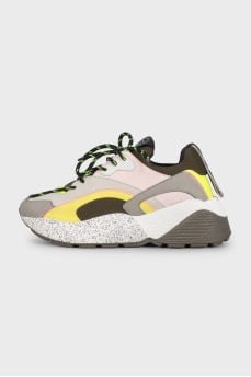 Combined sneakers with accent inserts
