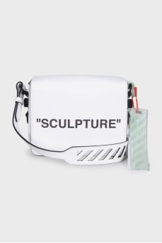 Біла шкіряна сумка Sculpture Binder Clip з биркою