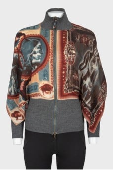 Cardigan with free sleeves with lightning