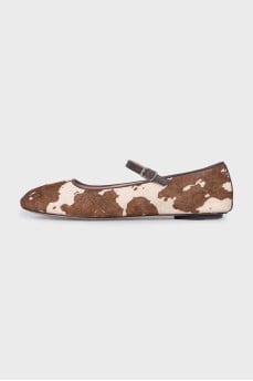 Pony print ballet flats