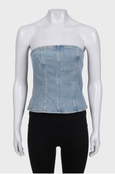 Off-the-shoulder denim top