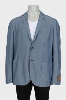 Men's light blue jacket with patch pockets
