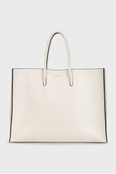 White leather shopper