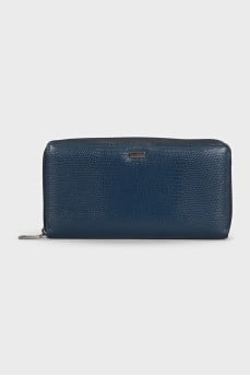 Men's blue leather wallet