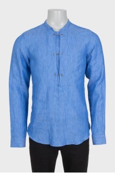 Мужская льняная рубашка slim fit