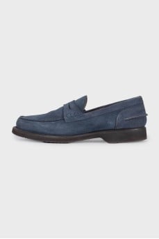 Men's blue suede loafers