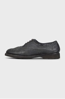 Мужские броги из кожи с эффектом потертости