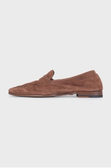 Men's brown suede loafers