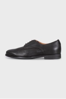 Men's brown leather lace-up shoes