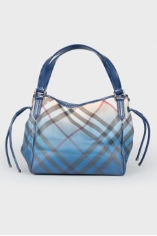 Blue leather Nova Pop bag with gradient