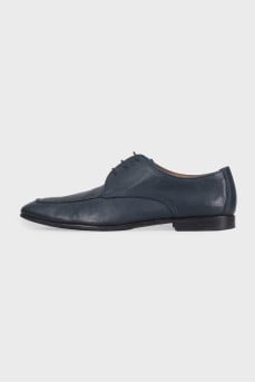 Men's blue leather lace-up loafers