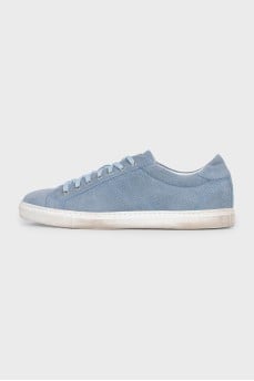 Men's blue suede sneakers