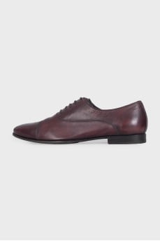 Men's burgundy leather shoes