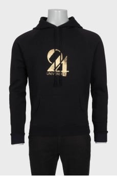 Men's hoodie with a gold logo