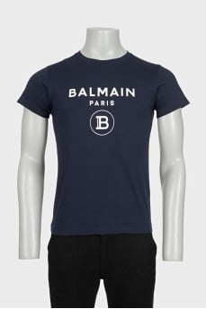 Men's blue printed t-shirt with tag