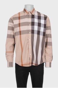 Men's checkered button-down shirt