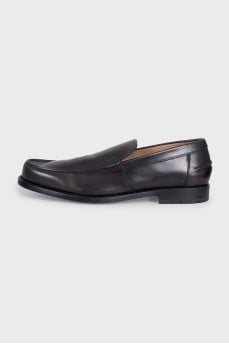 Men's dark brown leather loafers