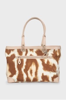 Textile tote with logo print