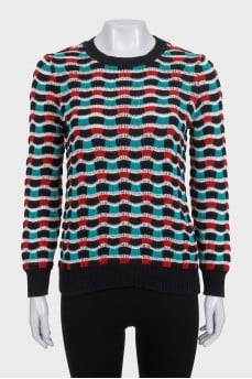 Jumper with a multi-colored print