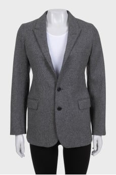 Straight buttoned wool jacket