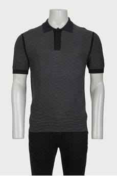 Men's pinstriped polo shirt