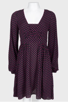 Long sleeve polka dot dress
