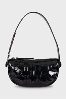 Black Дko-leather bag with embossed print