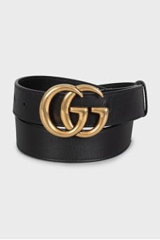 Ремень GG Marmont из кожи черного цвета