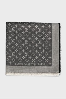 Men's scarf in a signature print made of wool and silk
