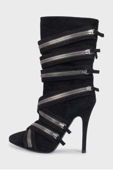 Замшевые ботильоны by Giuseppe Zanotti x Balmain