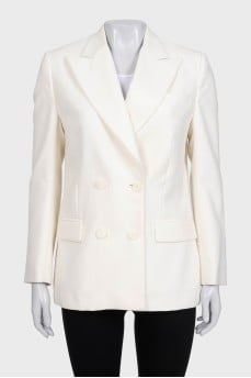White double-breasted jacket