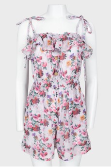 Jumpsuit with shorts in floral print