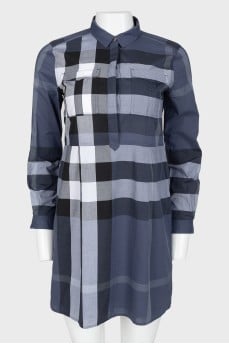 Button plaid dress