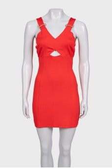 Red bodycon dress with cutout