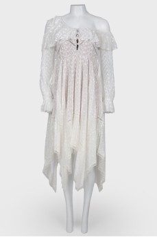White asymmetric dress with tag