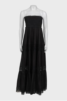 Black sundress with lace inserts