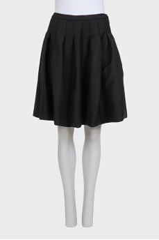 A full skirt made of wool and silk