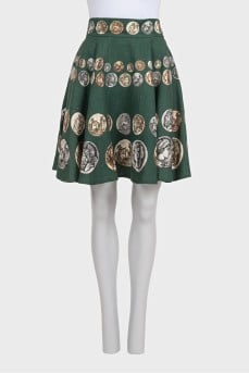 Flared printed skirt