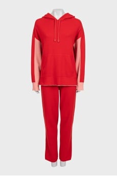 Red cashmere tracksuit