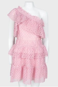 Lace one shoulder dress with tag