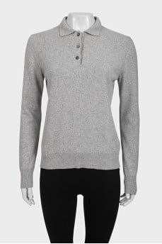 Grey jumper made of wool, silk and cashmere