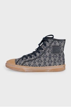 Men's blue textile sneakers
