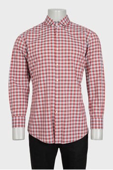 Men's slim fit plaid button-down shirt