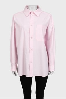 Розовая рубашка oversize кроя
