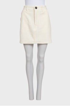 White corduroy mini skirt