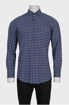 Men's blue printed shirt