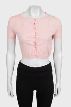 Pink wool button-down top