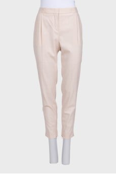 Tapered wool trousers with pockets