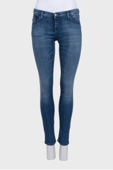 Джинси skinny fit синього кольору на низькій посадці